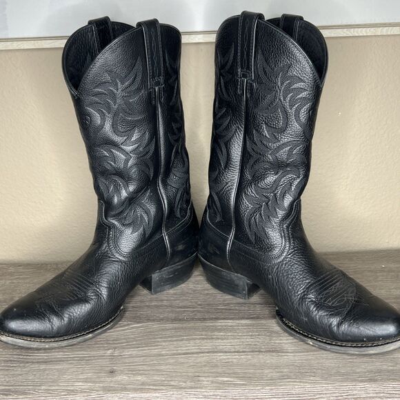 Ariat Heritage Deertan Men's Black Leather Cowboy Boots Size 10 EE Western - Picture 8 of 12